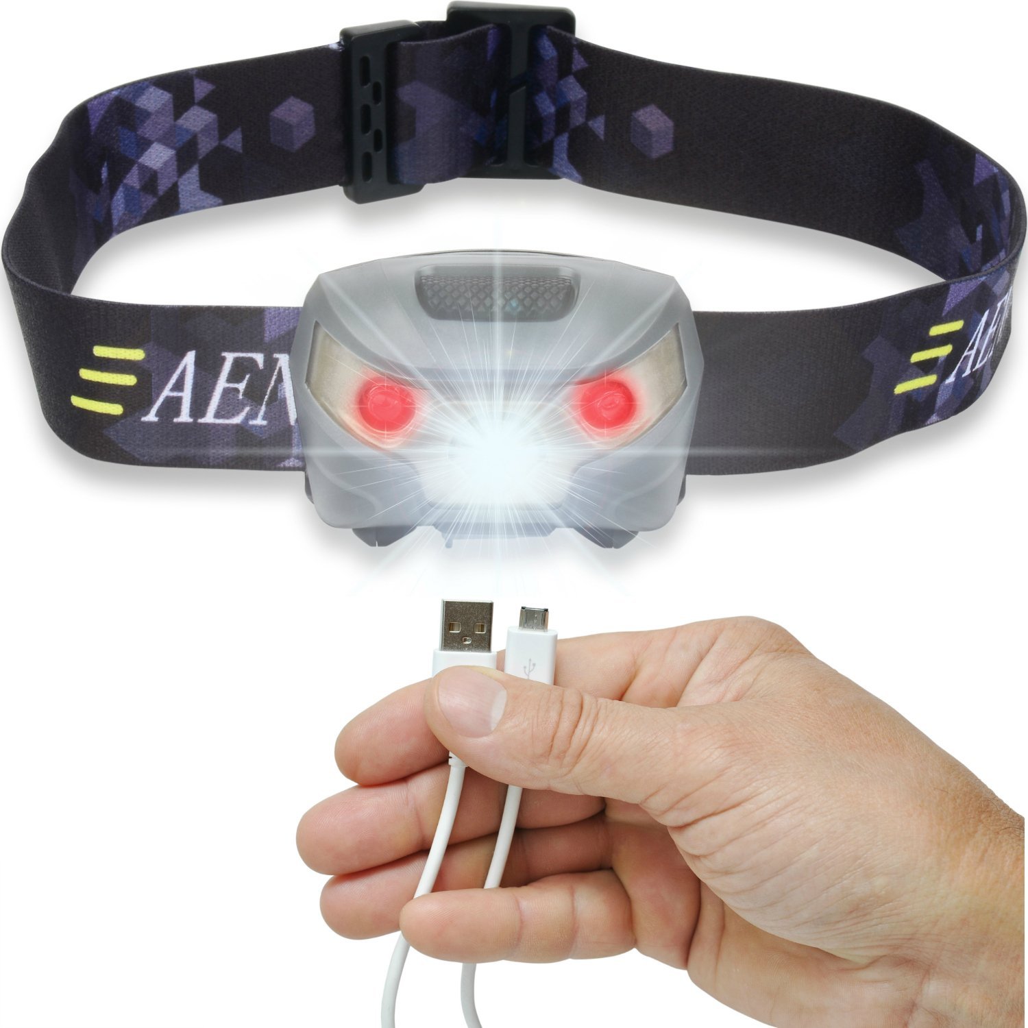 Waterproof Headlight USB Rechargeable LED Headlamp/Head torch Running Camp/DIY 