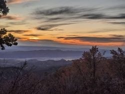 Our campsite one Friday evening nine miles from the chair where I type.