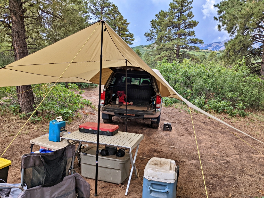 Slumberjack Roadhouse Truck Camping Awning Tent – 6 Person Portable Overlanding Tarp (Beige)
